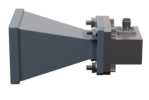 WR-62 Standard Gain Horn with 15 dBi Gain, SMA Female Connector with Weather Resistant Radome Cover