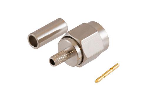 SMA Male Connector Crimp/Solder Attachment for RG174, RG316, RG188, LMR-100, PE-B100, PE-C100, .100 inch