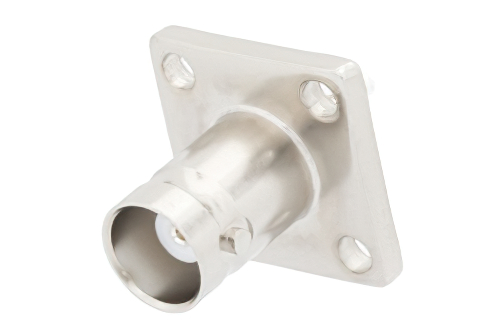 BNC Female Connector Solder Attachment 4 Hole Flange Mount Turret Terminal, .531 inch Hole Spacing