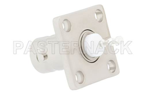 BNC Female Connector Solder Attachment 4 Hole Flange Mount Turret Terminal, .531 inch Hole Spacing