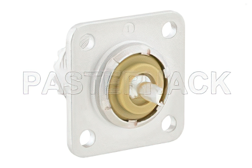 UHF Female Connector Solder Attachment 4 Hole Flange Mount Solder Cup Terminal, .718 inch Hole Spacing