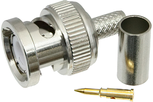 BNC Male Connector Crimp/Crimp Attachment for RG59B/U, RG62, RG71