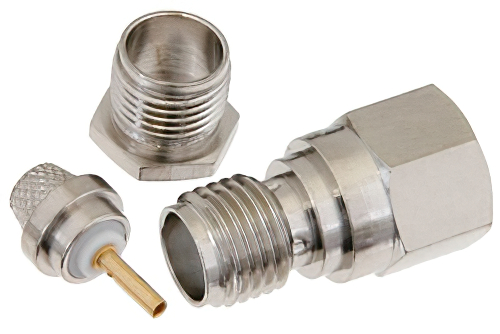 SMA Female Connector Clamp/Solder Attachment for RG55, RG58, RG141, RG142, RG223, RG303, RG400, PE-C195, PE-P195, LMR-195