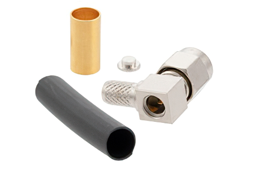 SMA Male Right Angle Connector Solder Attachment for RG58, RG55, RG142, RG223, RG400