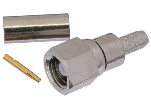 SMC Plug Connector Crimp/Solder Attachment for RG174, RG316, RG188, LMR-100, PE-B100, PE-C100, 0.100 inch