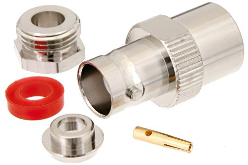 BNC Female Connector Clamp/Solder Attachment for RG58, RG55, RG141, RG142, RG223, RG400, RG303, PE-C195, PE-P195, LMR-195