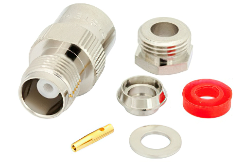 TNC Female Connector Clamp/Solder Attachment for RG58, RG55, RG141, RG142, RG223, RG400, RG303, PE-C195, PE-P195, LMR-195