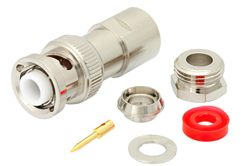 MHV Male Connector Clamp/Solder Attachment for RG58, RG55, RG141, RG142, RG223, RG400, RG303, PE-C195, PE-P195, LMR-195