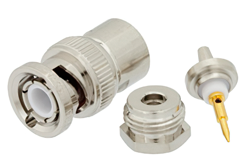 BNC Male Connector Clamp/Solder Attachment for RG174, RG316, RG188, .100 inch, PE-B100, PE-C100, LMR-100