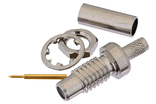 SMC Jack Bulkhead Mount Connector Crimp/Solder Attachment for RG174, RG316, RG188, LMR-100, PE-B100, PE-C100, .100 inch, .177 inch D Hole