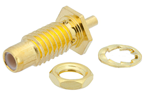 SMC Jack Bulkhead Mount Connector Solder Attachment Solder Cup Terminal, .177 inch D Hole, Rear Mount