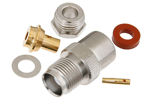 TNC Female Connector Clamp/Solder Attachment For PE-SR402AL, PE-SR402FL, RG402
