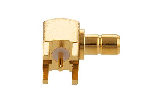 SMB Jack Right Angle Connector Solder Attachment Thru Hole PCB