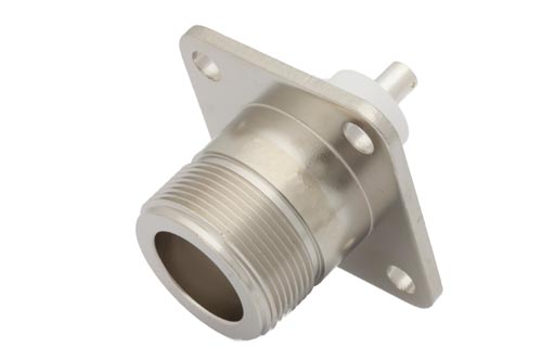 LC Female Connector Solder Attachment 4 Hole Flange Mount Pin Terminal, 1.44 inch Hole Spacing