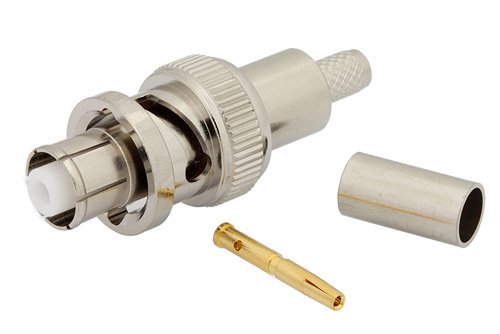 SHV Plug Connector Crimp/Solder Attachment for RG58, RG303, RG141, PE-C195, PE-P195, LMR-195, 0.195 inch