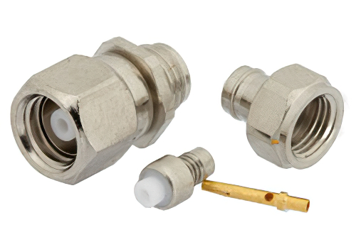 SMC Plug Connector Clamp/Solder Attachment for RG174, RG316, RG188, LMR-100, PE-B100, PE-C100, 0.100 inch