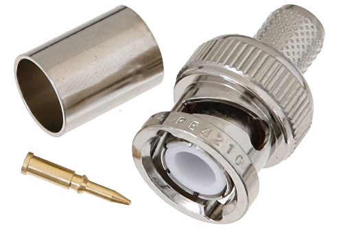 BNC Male Connector Crimp/Solder Attachment For PE-B305