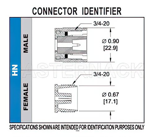 HN Male Right Angle Connector Clamp/Solder Attachment for RG213, RG8, RG393, RG225, RG214, RG393, RG9
