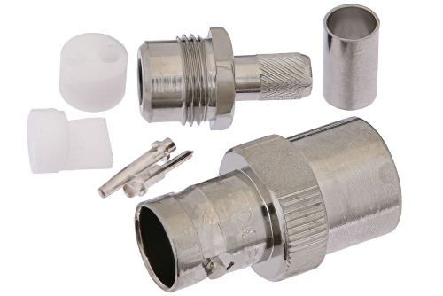 BNC Twinax Jack Connector Crimp/Solder Attachment for RG108, 78 Ohm Twinax