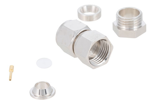 75 Ohm SMC Plug Connector Clamp/Solder Attachment for RG59, RG62, RG71