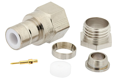 75 Ohm SMB Jack Connector Clamp/Solder Attachment for RG59B/U, RG62