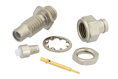 SMC Jack Bulkhead Connector Clamp/Solder Attachment For RG174, RG316, RG188, .177 inch D Hole