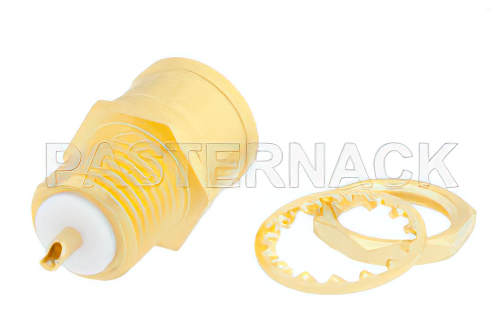 75 Ohm SMB Plug Bulkhead Connector Solder Attachment Solder Cup Terminal, .295 inch D Hole