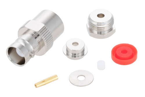 BNC Female Connector Clamp/Solder Attachment for RG174, RG316, RG188