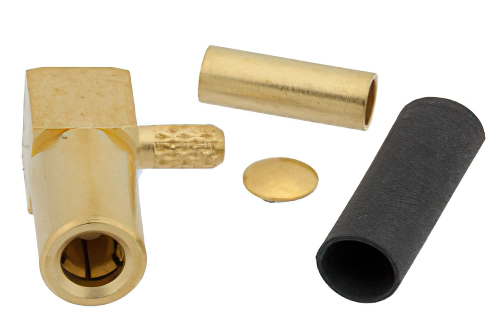 SSMB Plug Right Angle Connector Crimp/Solder Attachment For RG178, RG196