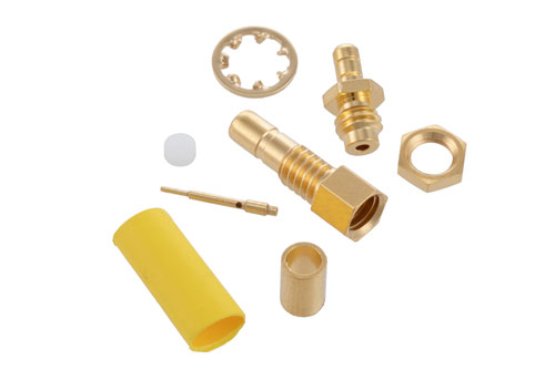 SSMB Jack Bulkhead Mount Connector Crimp/Solder Attachment for RG178, RG196, .126 inch D Hole