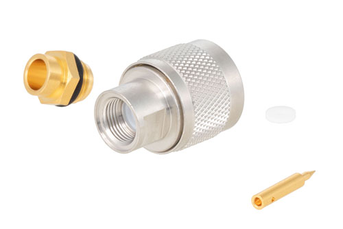 N Male Connector Solder Attachment for PE-SR401AL, PE-SR401FL, RG401