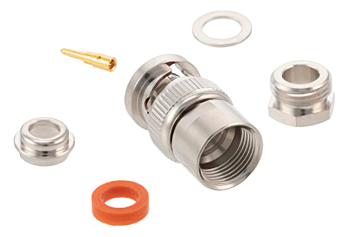 BNC Male Connector Clamp/Solder Attachment for RG8X, PE-C240, 0.240 inch, LMR-240