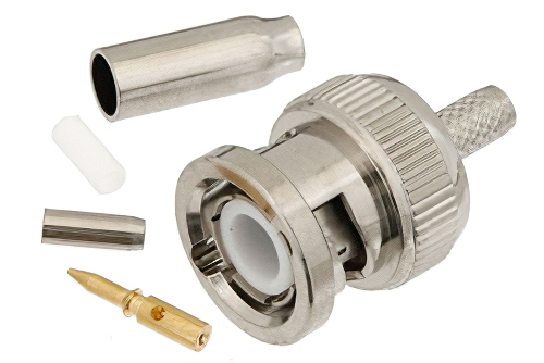 BNC Male Connector Crimp/Solder Attachment For RG188-DS, RG316-DS