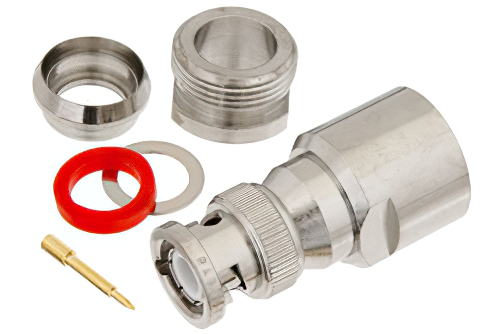 BNC Male Connector Clamp/Solder Attachment for PE-B400, PE-B405, PE-C400, LMR-400, .400 inch