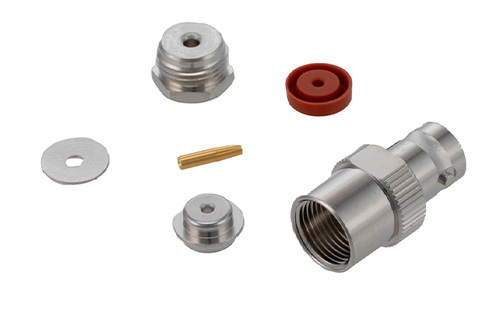 BNC Female Connector Clamp/Solder Attachment For RG178, RG196