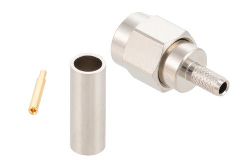 SMA Male Connector Crimp/Solder Attachment for RG188-DS, RG316-DS