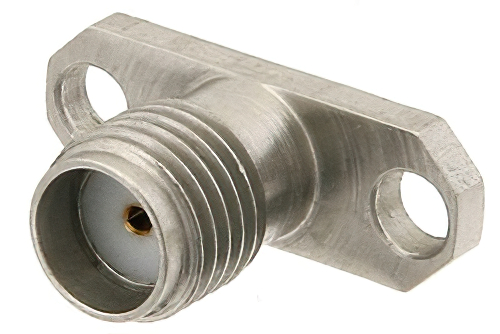 SMA Female Field Replaceable Connector With EMI Gasket 2 Hole Flange Mount .015 inch Pin