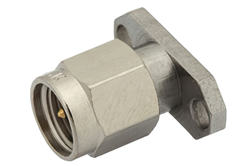 SMA Male Field Replaceable Connector With EMI Gasket 2 Hole Flange Mount .012 inch Pin