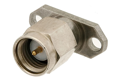 SMA Male Field Replaceable Connector With EMI Gasket 2 Hole Flange 0.015 inch Pin