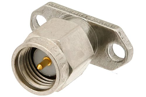 SMA Male Connector Field Replaceable Attachment 2 Hole Flange 0.036 inch Pin