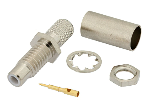 SMC Jack Bulkhead Mount Connector Crimp/Solder Attachment for RG55, RG141, RG142, RG223, RG400