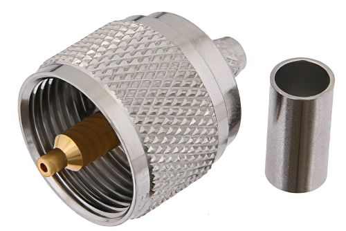 UHF Male Connector Crimp/Solder Attachment For RG55, RG141, RG142, RG223, RG400