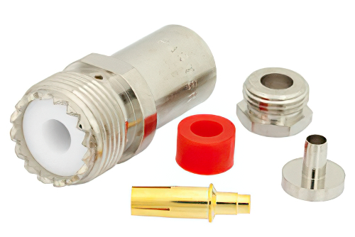 UHF Female Connector Clamp/Solder Attachment for RG58, RG55, RG141, RG142, RG223, RG400, RG303, PE-C195, PE-P195, LMR-195