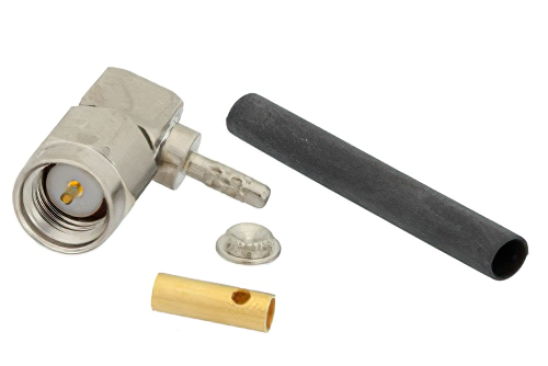 SMA Male Right Angle Connector Solder Attachment for RG178, RG196