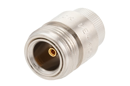 N Female Connector Solder Attachment Press-In Mount Solder Cup Terminal, .500 inch Diameter