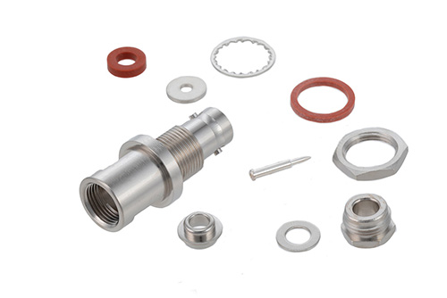 SHV Jack Bulkhead Connector Clamp/Solder Attachment For RG58, RG55, RG141, RG142, RG223, RG400, .480 inch D Hole