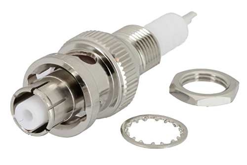 SHV Plug Bulkhead Mount Connector Solder Attachment Solder Cup Terminal, .350 inch D Hole