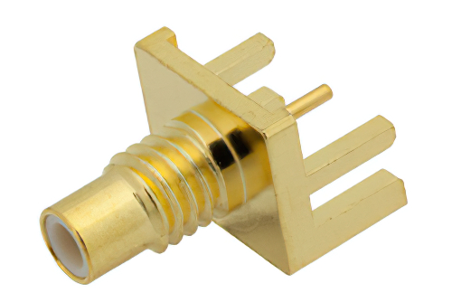 SMC Jack Connector Solder Attachment 0.062 inch End Launch PCB, .030 inch Diameter
