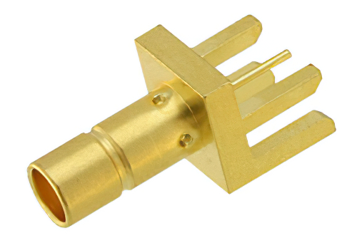 75 Ohm Mini SMB Jack Connector Solder Attachment .062 inch End Launch PCB