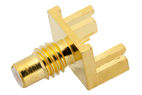 SMC Jack Connector Solder Attachment 0.042 inch End Launch PCB, .020 inch x .010 inch Contact